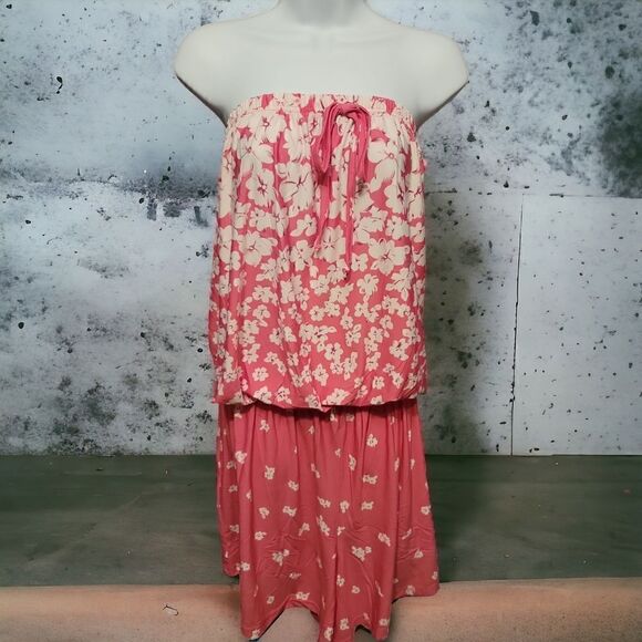 Floral Pink Strapless Romper 4XL NWOT - Picture 1 of 6